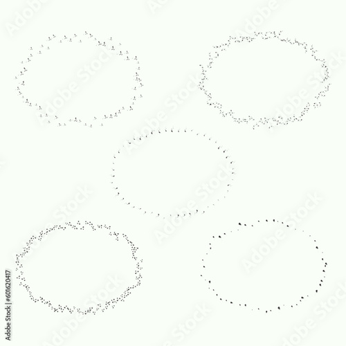 Set of black ink drop pen frames collection of ink drop frames oval shape frames 