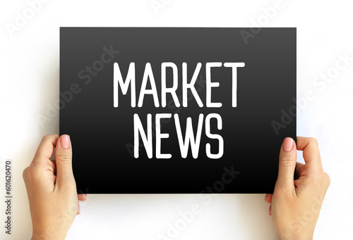 Market News text on card, concept background