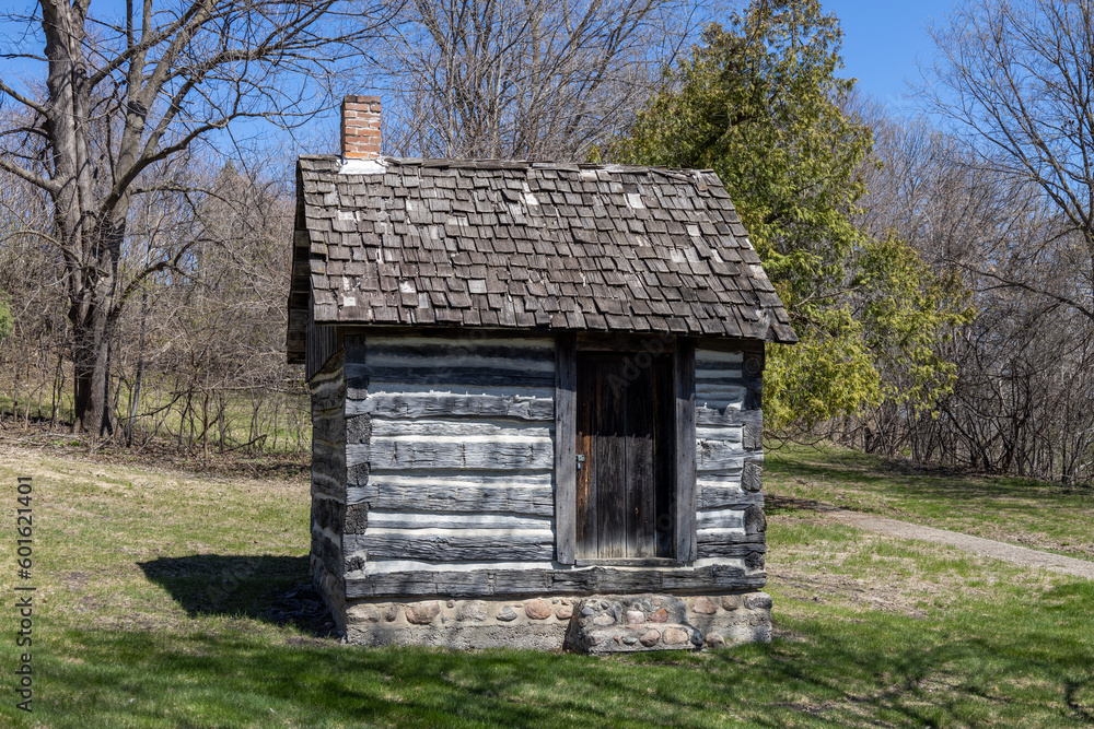 Rustic 19th century single room log cabin located in a rural area in the midwestern United States
Rustic 19th century single room log cabin located in a rural area in the midwestern United States