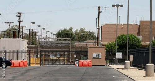 El Centro, California, USA - May 27, 2022: Afternoon light shines on the U.S. Immigration and Customs Enforcement (ICE) Service Processing Detention Center. photo