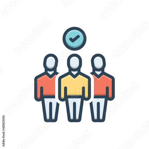 Color illustration icon for related 