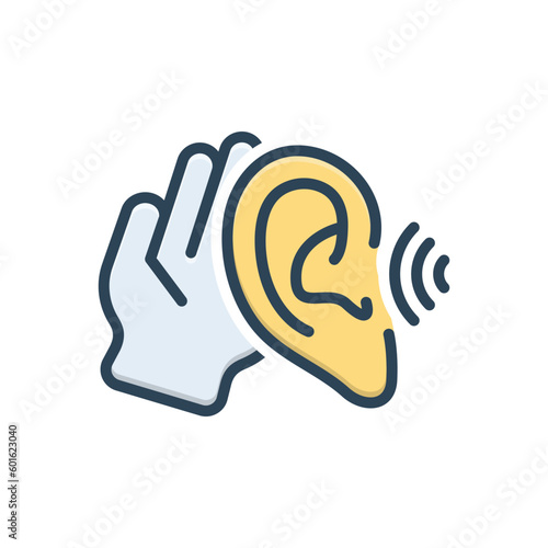 Color illustration icon for hearing 