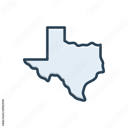 Color illustration icon for texas 