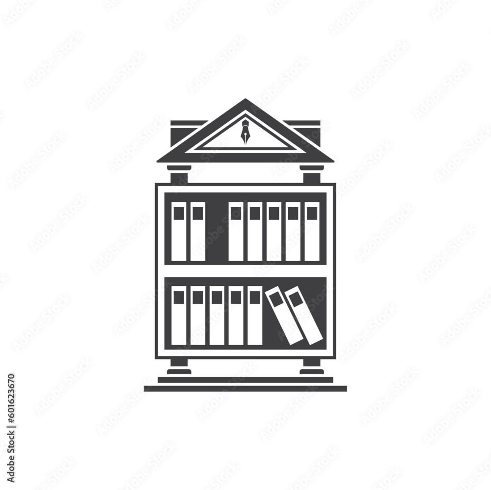 illustration of library, library icon, vector art. illustration of library, library icon, vector art.