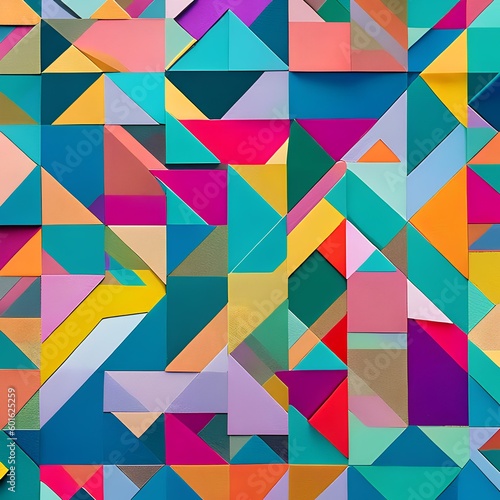 9 Geometric Pastel Shapes: A modern and playful background featuring geometric shapes in pastel colors that create a fun and whimsical vibe1, Generative AI