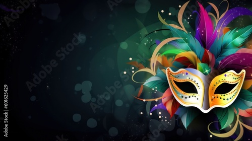 Carnival Mask, Masquerade Party Background, digital illustration, Generative AI