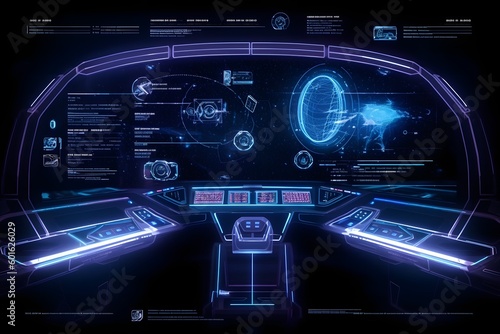 fantasy futuristic hologramic space-ship control panel, ai tools generated image