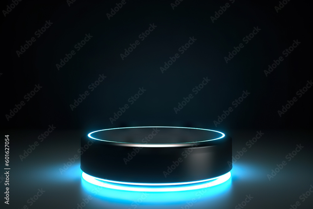 Futuristic Blank Podium for Product Display, 3D Rendering Pedestal. created with Generative AI Futuristic Blank Podium for Product Display, 3D Rendering Pedestal. created with Generative AI