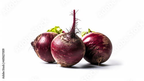 isolated white background photo of Beetroot. generative ai