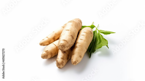 isolated white background photo of cassava. generative ai
