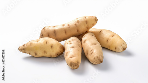 isolated white background photo of cassava. generative ai