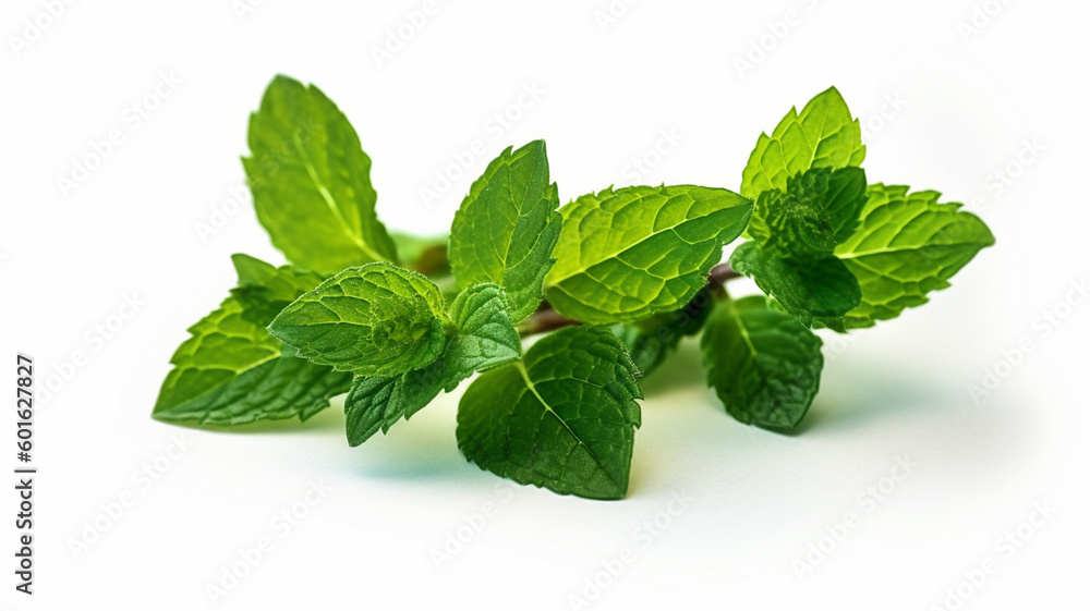 isolated white background photo of Mint. generative ai isolated white background photo of Mint. generative ai