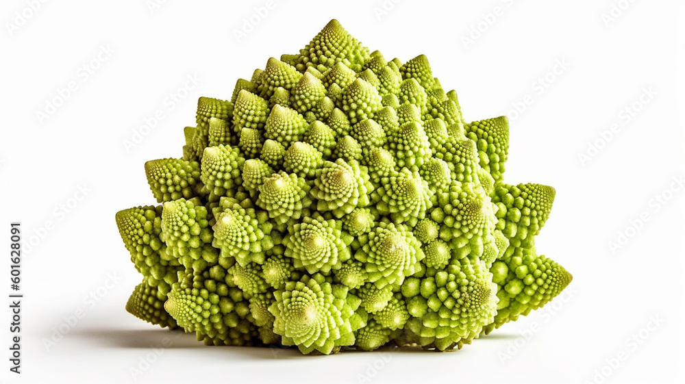 isolated white background photo of Romanesco broccoli. generative ai isolated white background photo of Romanesco broccoli. generative ai