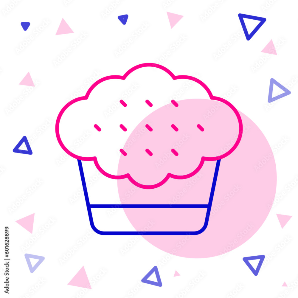 Line Muffin icon isolated on white background. Colorful outline concept. Vector Line Muffin icon isolated on white background. Colorful outline concept. Vector
