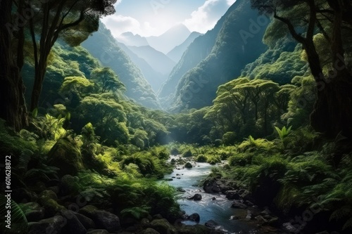 mountain river in the mountains made with generative ai © dirgananda