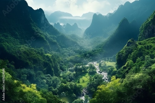 landscape with mountains made with generative ai