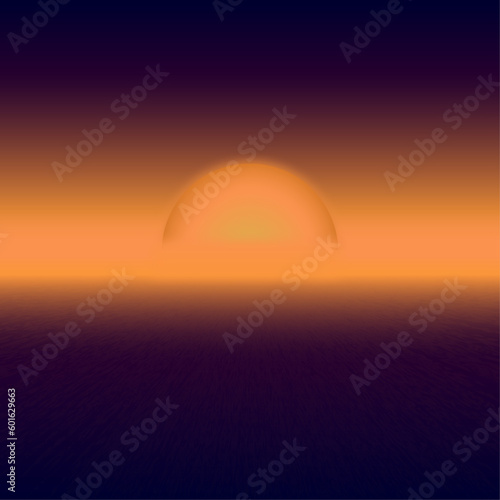 Vector sunset or sunrise. Apocalyptic atmosphere with beautiful gradient. 