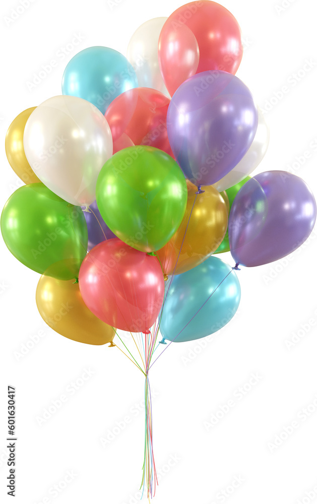 3D Render Colorful Party Balloons 3D Render Colorful Party Balloons