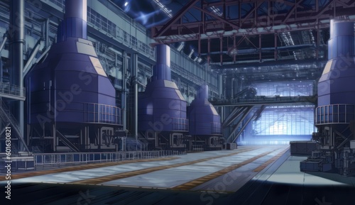 industrial production plant facility cartoon style generative AI