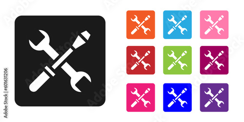 Black 3D printer setting icon isolated on white background. 3d printing. Set icons colorful. Vector
