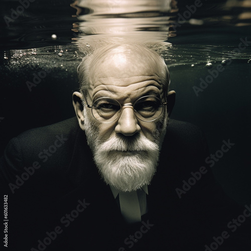 man in the dark underwater