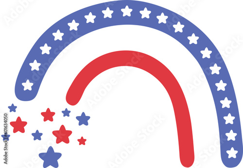 Rainbow USA 4th of july patriotic