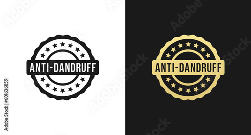 Anti dandruff stamp or Anti dandruff sign vector isolated in flat style. Best Anti dandruff stamp vector for product packaging design element. Anti dandruff sign for packaging design element.