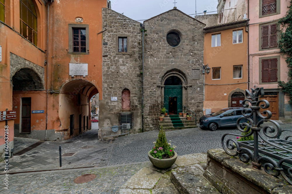 The church Sant'Andrea in Campo, historic center of Montefiascone, Italy