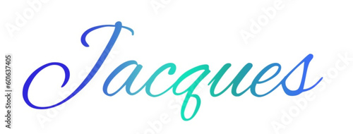 Jacques - light blue and blue color - male name - ideal for websites, emails, presentations, greetings, banners, cards, books, t-shirt, sweatshirt, prints