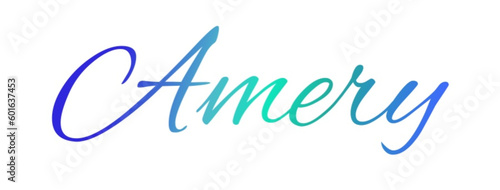 Amery - light blue and blue color - male name - ideal for websites, emails, presentations, greetings, banners, cards, books, t-shirt, sweatshirt, prints
