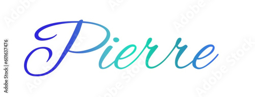 Pierre - light blue and blue color - male name - ideal for websites, emails, presentations, greetings, banners, cards, books, t-shirt, sweatshirt, prints