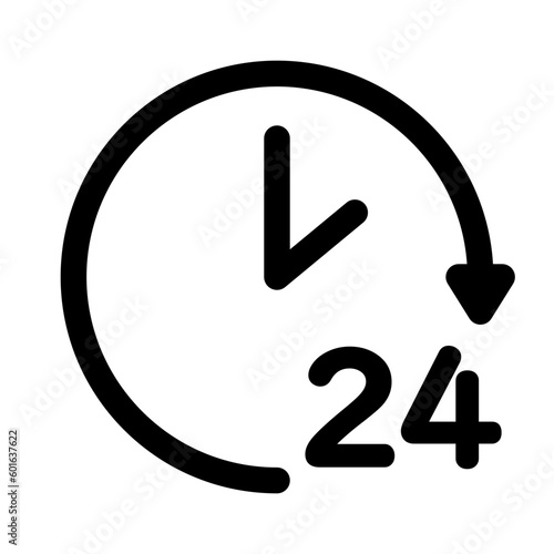 スケジュール、24時間を表すラインスタイルのアイコン