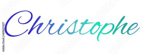 christophe - light blue and blue color - male name - ideal for websites, emails, presentations, greetings, banners, cards, books, t-shirt, sweatshirt, prints
