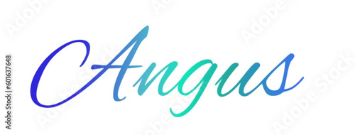 Angus - light blue and blue color - male name - ideal for websites, emails, presentations, greetings, banners, cards, books, t-shirt, sweatshirt, prints
