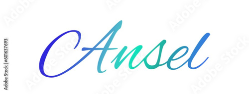 Ansel - light blue and blue color - male name - ideal for websites, emails, presentations, greetings, banners, cards, books, t-shirt, sweatshirt, prints
 photo