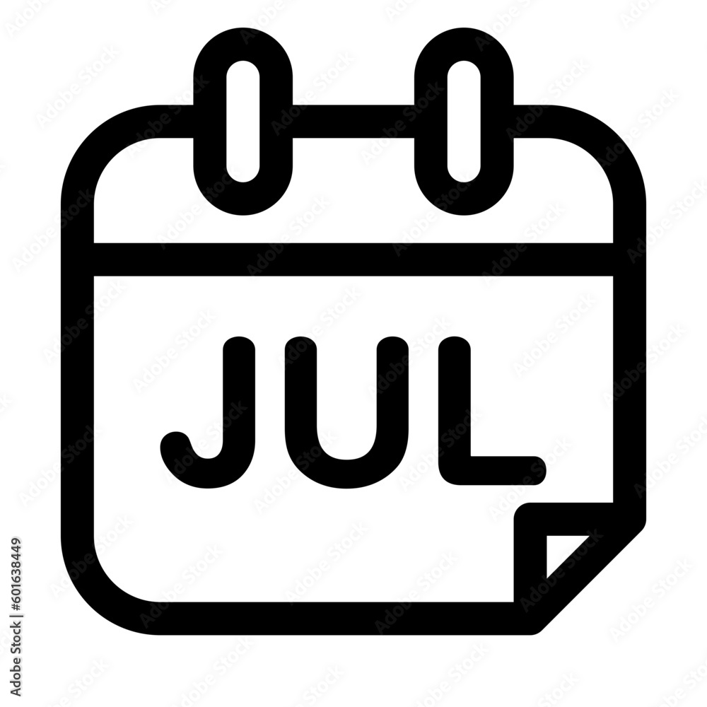 月、7月を表すラインスタイルのアイコン 月、7月を表すラインスタイルのアイコン