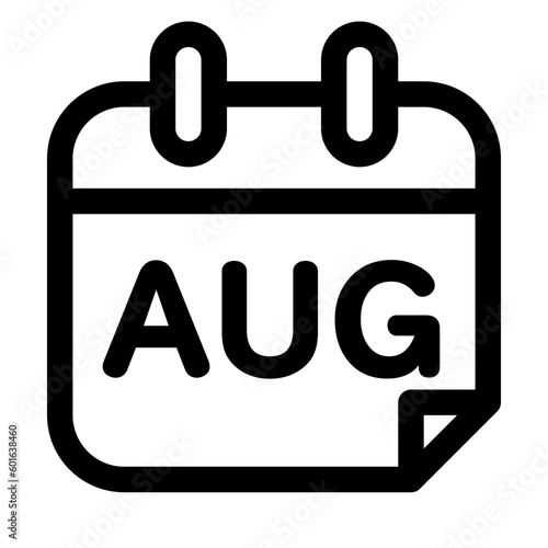 月、8月を表すラインスタイルのアイコン
