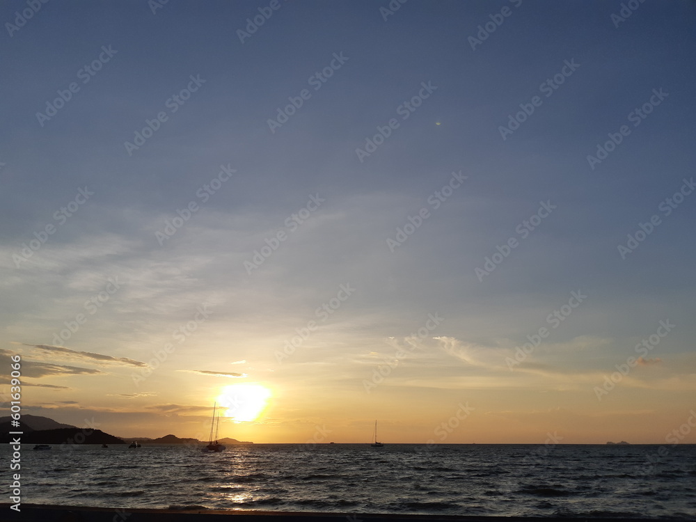 beautiful sunset view from Thailand beach