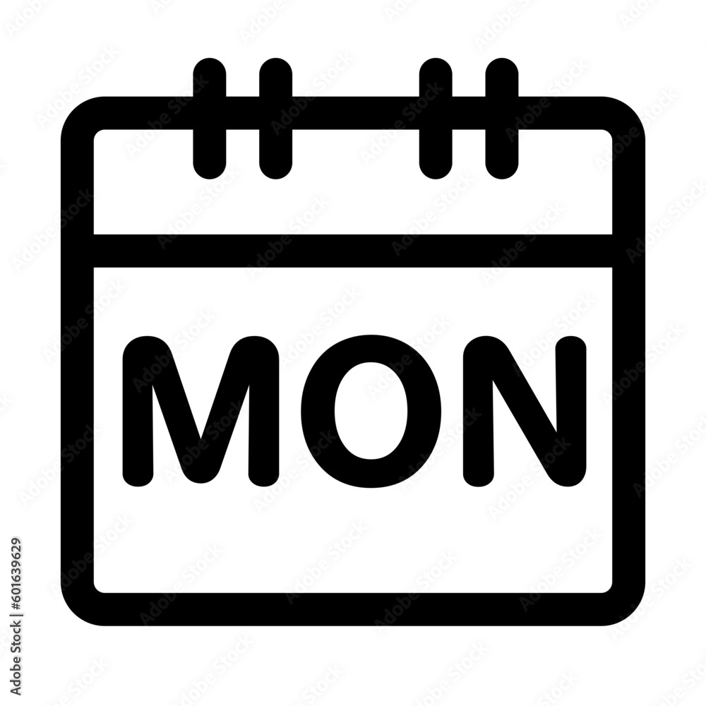 曜日、月曜日を表すラインスタイルのアイコン 曜日、月曜日を表すラインスタイルのアイコン