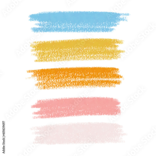 Pencil brush strokes. Labels for text