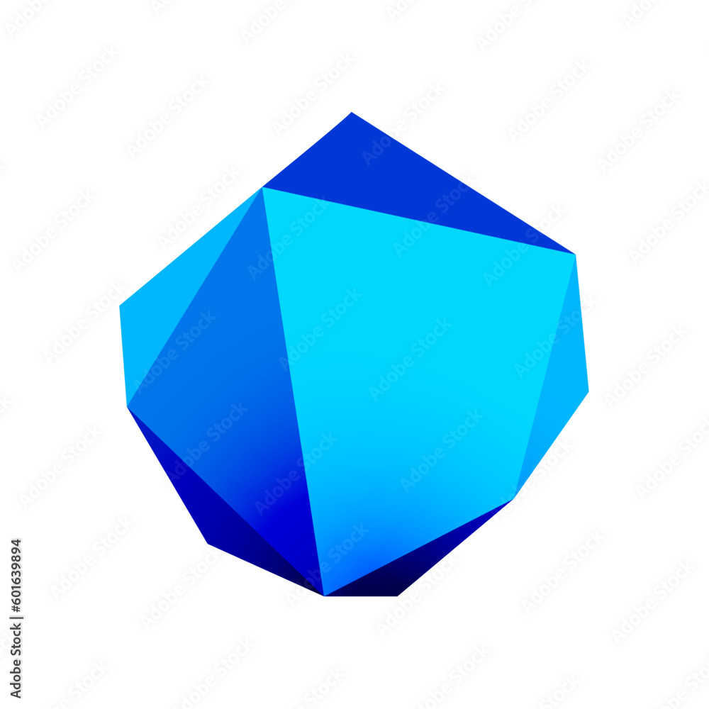 Abstract low poly stone design. Geometric 3d vector design element Abstract low poly stone design. Geometric 3d vector design element