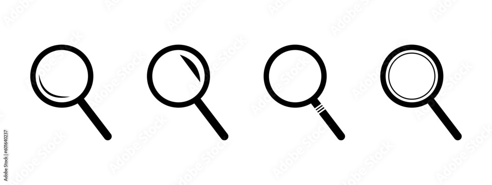 Magnifier Glass Icons. Transparent Background. Vector Illustration. Magnifier Glass Icons. Transparent Background. Vector Illustration.