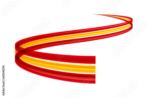 Abstract trail moving, dynamic wake spanish flag. Vector template