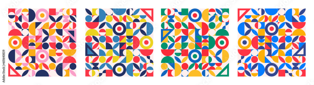 Set of geometry minimalistic artwork poster with simple shape and figure. Abstract vector pattern design in Scandinavian style for web banner, business presentation, branding package, fabric print Set of geometry minimalistic artwork poster with simple shape and figure. Abstract vector pattern design in Scandinavian style for web banner, business presentation, branding package, fabric print