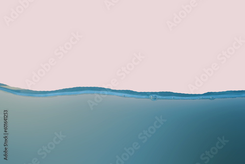 Blue water wave isolated on white background   