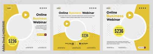 Digital marketing live webinar and corporate social media post or template banner