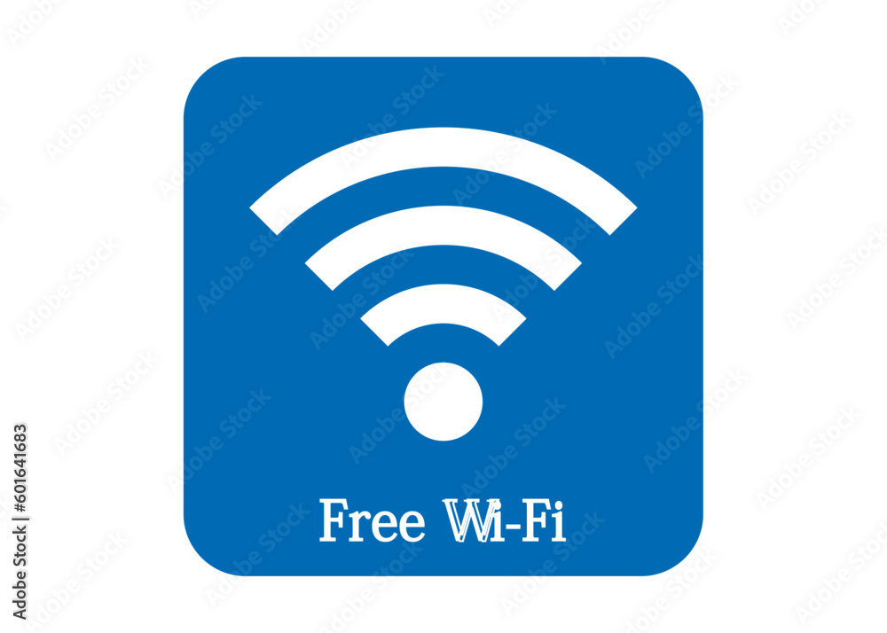 Wi-Fiマーク シンプルな青い無料WiFiの案内イラスト アイコン素材 Wi-Fiマーク シンプルな青い無料WiFiの案内イラスト アイコン素材