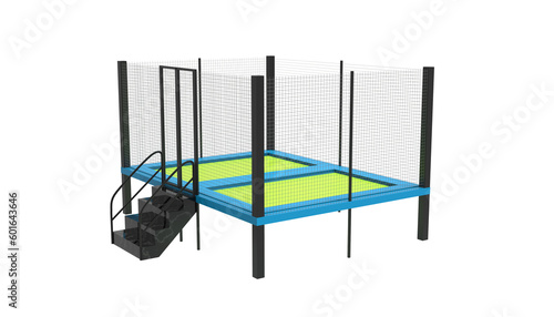 jumping trampoline on a white
