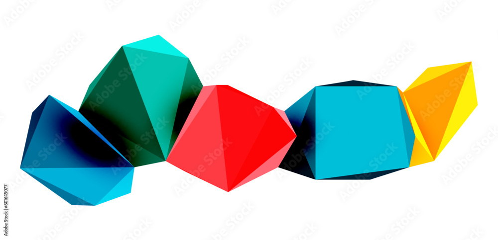 Abstract low poly stone design. Geometric 3d vector design element Abstract low poly stone design. Geometric 3d vector design element