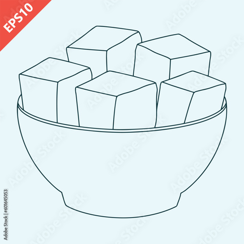 hand drawn tofu vector design icon flat isolated illustration